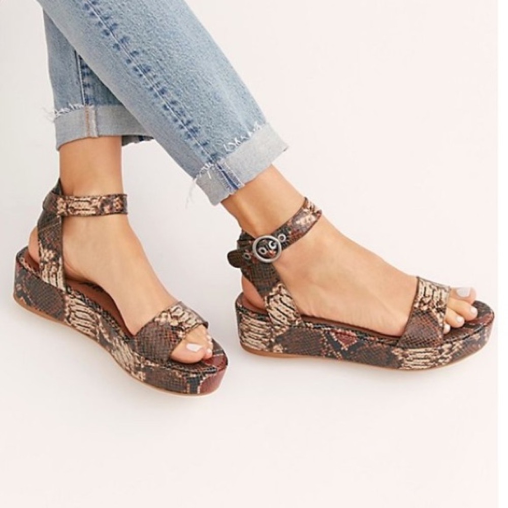 Free People Paris Snakeskin Platform